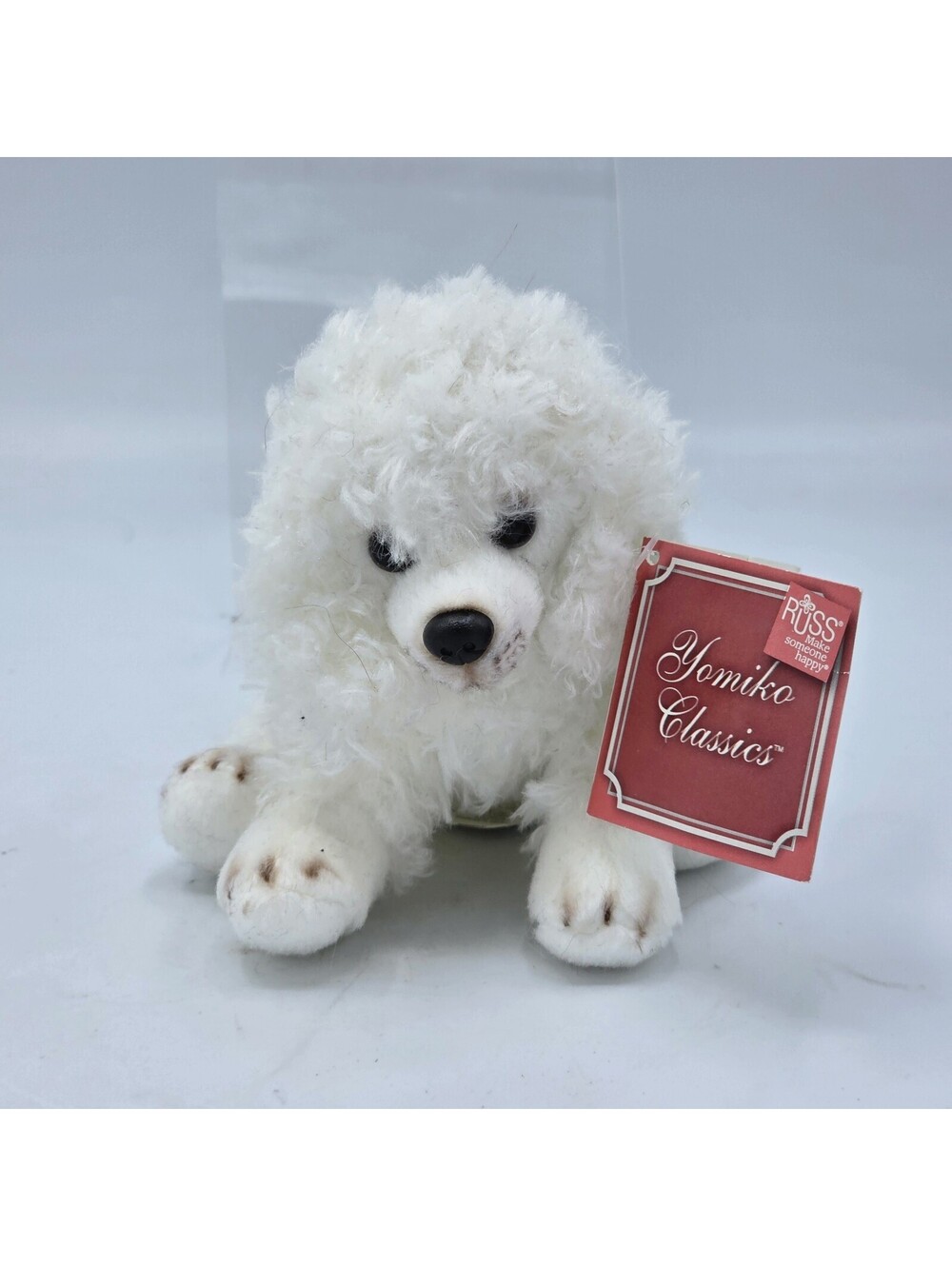 Russ Berrie Yomiko Classics White Poodle Dog Plush 11" Stuffed Animal W Tag